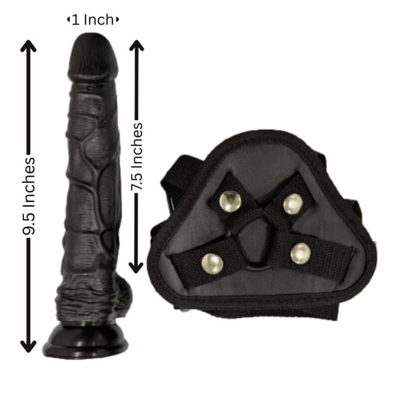 Black Silicone Dildo With Strap Belt
