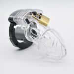 Transparent Plastic Chastity Cage with Adjustable Rings
